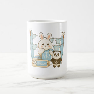 Cute cartoon rabbit panda coffee mug