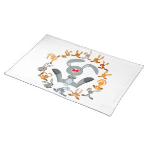 Cute Cartoon Rabbits Mandala Placemat