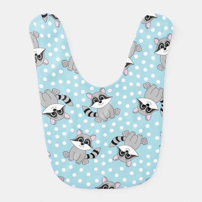 Cute cartoon raccoon baby bib (Front)