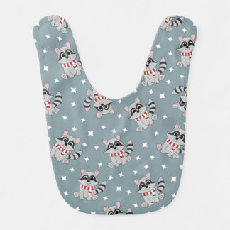 Cute cartoon raccoon baby bib