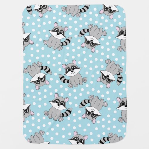 Cute cartoon raccoon baby blanket