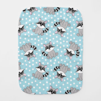 Cute cartoon raccoon baby burp cloth