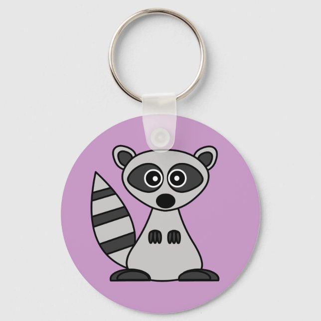 Cute Cartoon Raccoon Keychain (Front)