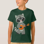 Cute Cartoon Raccoon Playing Banjo Kids T-Shirt