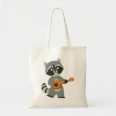 Cute Cartoon Raccoon Playing Banjo Tote Bag (Front)