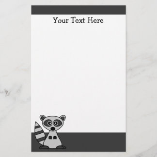 Cute Cartoon Raccoon Stationery