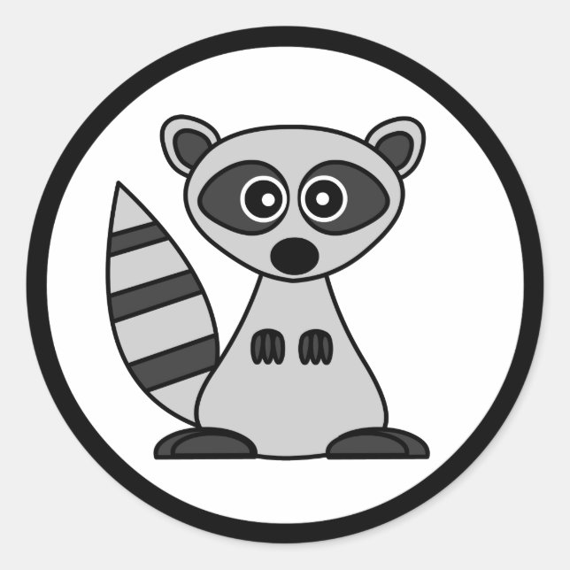Cute Cartoon Raccoon Stickers (Front)