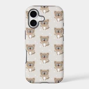 Cute Cartoon raccoons Winter Pattern iPhone 17 Case