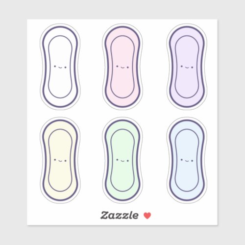 Cute Cartoon Rainbow Panty Liners First Period  Sticker