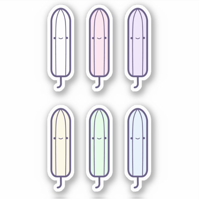 Cute Cartoon Rainbow Tampons Set First Period  Sticker (Front)