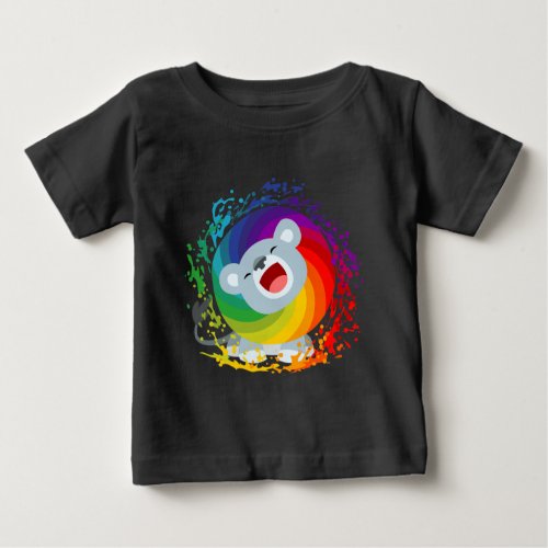 Cute Cartoon Rainbow White Lion Baby T_Shirt