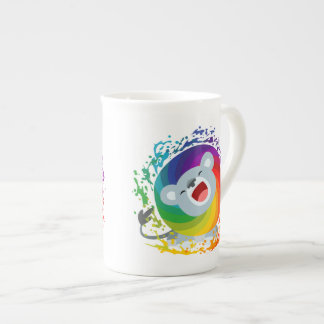 Cute Cartoon Rainbow White Lion Bone China Mug