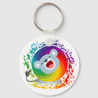Cute Cartoon Rainbow White Lion Keychain