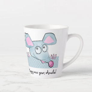 Cute cartoon rat mouse New Year 2020 symbol kids c Latte Mug