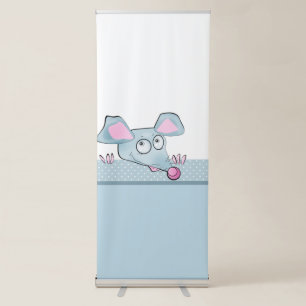 Cute cartoon rat mouse New Year 2020 symbol kids c Retractable Banner