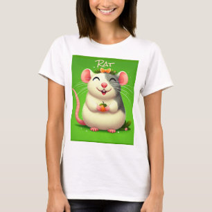 Cute Cartoon Rat T-Shirt - Adorable Animal Graphic