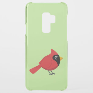 Cute Cartoon Red Cardinal with Flowers Uncommon Samsung Galaxy S9 Plus Case