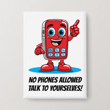 Cute Cartoon Red Cell Phone No Phones Allowed