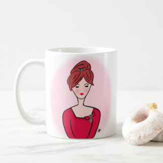 Cute Cartoon Redhead Lady Portrait Coffee Mug
