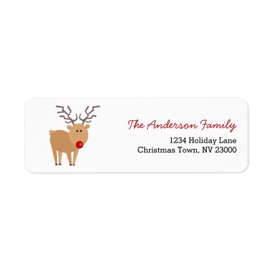 Cute Cartoon Reindeer Christmas Address Label | Zazzle.com