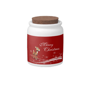 Cute Cartoon Reindeer Christmas Candy Jar