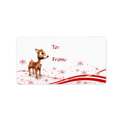 Cute Cartoon Reindeer Christmas Gift Tags