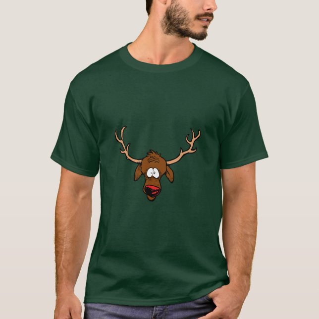 Cute Cartoon Reindeer T-Shirt (Front)