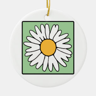 Cute Cartoon Retro Daisy Spring Garden Flower Ceramic Ornament