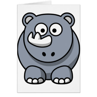 Cute Cartoon Rhino Cards