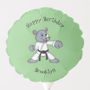 Cute cartoon rhino kung fu cartoon balloon