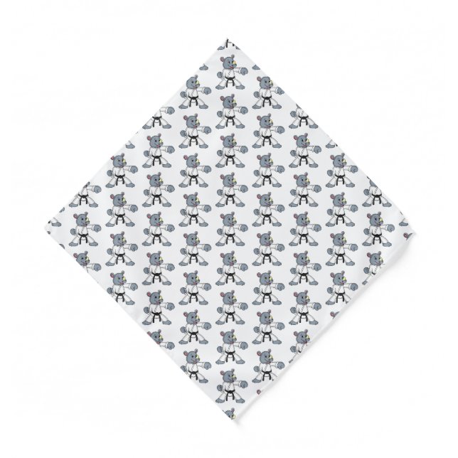 Cute cartoon rhino kung fu cartoon bandana (Front)