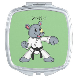 Cute cartoon rhino kung fu cartoon compact mirror