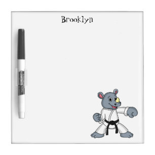Cute cartoon rhino kung fu cartoon dry erase board