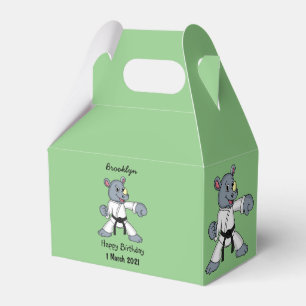 Cute cartoon rhino kung fu cartoon favor boxes
