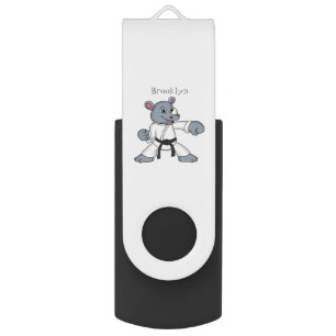 Cute cartoon rhino kung fu cartoon  flash drive