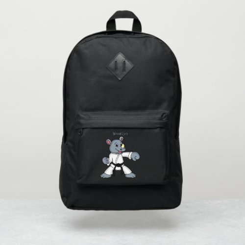 Cute cartoon rhino kung fu cartoon port authority backpack