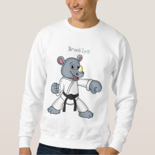 Cute cartoon rhino kung fu cartoon sweatshirt
