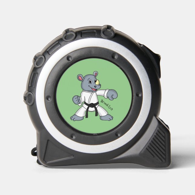 Cute cartoon rhino kung fu cartoon tape measure (Front)