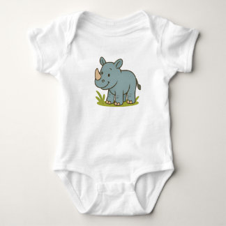 Cute Cartoon Rhino T-Shirt for Kids Baby Bodysuit
