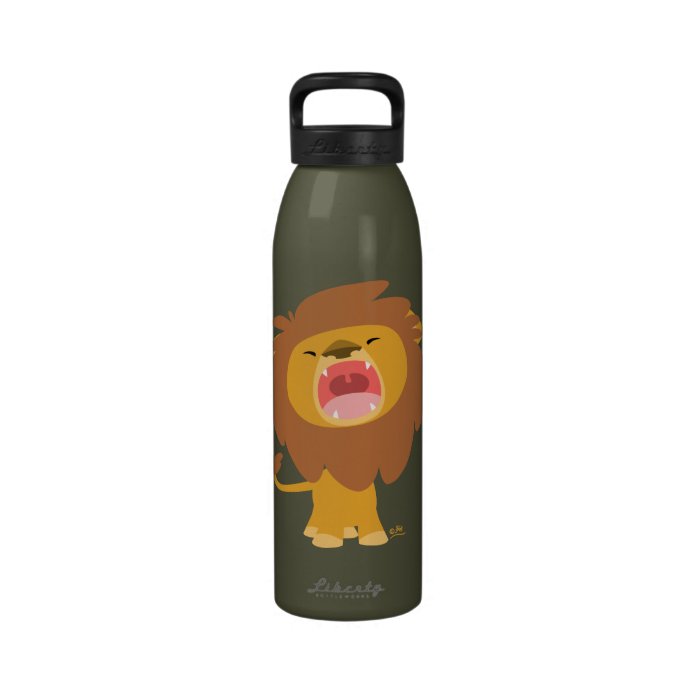 Cute Cartoon Roaring Lion Water Bottle