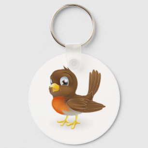 Cute cartoon Robin Illustration Keychain