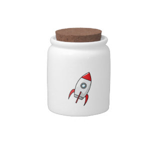 Cute cartoon rocket candy jar