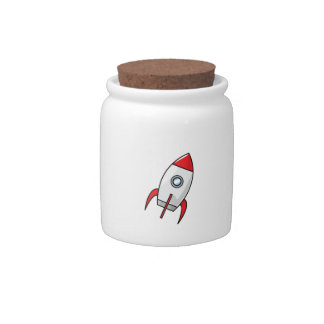Cute cartoon rocket candy jar