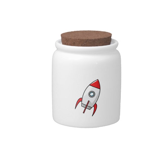 Cute cartoon rocket candy jar (Front)
