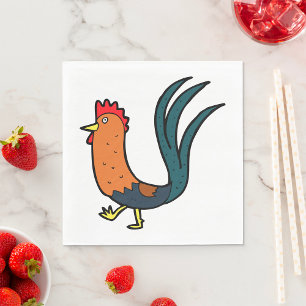 Cute Cartoon Rooster Napkins
