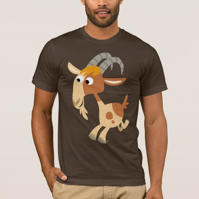 Cute Cartoon Running Goat T-Shirt (Front)