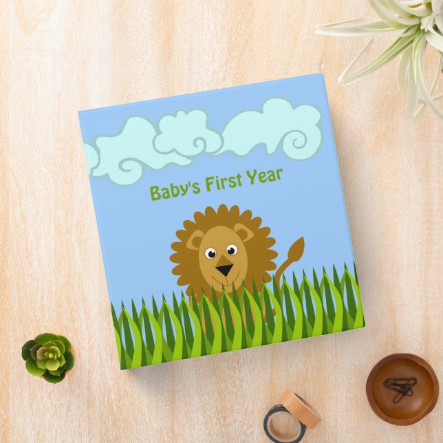 Cute Cartoon Safari Animals 1.5 Inch Binder (In Situ)