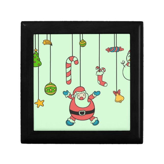 Cute cartoon Santa and friends Christmas Gift Box (Front)
