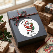 Cute Cartoon Santa Claus Gift Label Sticker