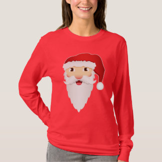 Cute Cartoon Santa Claus Head Christmas T-Shirt